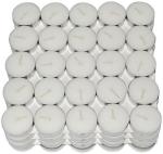 Four Stripes White Paraffin Wax Candles (Pack Of 100) | Pooja Needs | Diya/Candles & Match Box | Tea Light candles