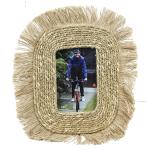 Treasure Hunt Handmade Jute Frill Brown Rattan Photo Frame 22.5 x 1.8 x 2.5 cm TH-1644