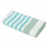 Mush Extra Large Cabana Style Turkish Towel 100% Bamboo - (90 x 160 cms) - Ideal for Beach, Bath, Pool etc (Turquoise & Light Green, 1)