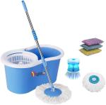 Mupkin Easy Clean 360 Degree Bucket Spin Mop with 2Refill,1 Sink brush,3 scrubber M80 Mop Set, Scrub Pad, Cleaning Brush