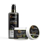 Grolet Activated Duo Charcoal Face Wash and Charcoal Peel Off Mask Combo for All Skin Type Remove Blackheads Acne Prevention 100 ml (Pack of 2)