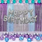 ARYAN BALLOON Sensibledecoraters Silver Foil Happy Birthday Balloon (Pack Of 41) l Birthday Decoration l Party Decoration l Home Décor l Interior l Happy Birthday l Anniversary l Decorative Kit l Balloons Decoration Kit l Banner