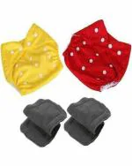 BEAUTIQ CLOTH COLLECTIONS cute station Reusable Cloth Diapers - L (Pack of 4)