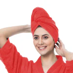 Sassoon Caldezonia Rose Red Microfiber Hair Wrap Towel for Women(Free Size)