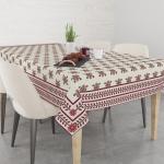 Astitva Premium 100% Cotton Dining Table Cover 6 to 8 Seater, Maroon Floral Printed Cotton Table Cloth/Table Protector for Center Table, 59'' x 89''