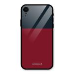 COVERS CART - Maroon and Navy Blue Glass Back Case for iPhone XR