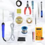 TOOLS TITAN 13in1 Soldering Iron Kit Set with Digital Multimeter Mobile Repair 25 W Simple (Flat Tip)