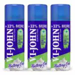 VI-JOHN Shaving Foam For Sensitive Skin (400 Gm Each, (Pack of 3) (1200 G)
