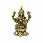 pujaNpujari Goddess Lakshmi Devi Idol for Pooja Room - Lakshmi Devi Statue Sitting on Lotus for Pooja/ Brass Idol for Pooja