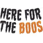 Festiko Here For The Boos Glitter Banner Halloween Themed Party Supplies, Haunted House Decorations