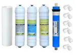 BIOTIC Water RO Filter Kit, Complete Original RO Filter Water Purifier Kit (Pre Filter Cartridge, RO Membrane 100 GPD, Post Carbon Filter, RO Carbon Filter and Sediment Filter), RO Service Kit