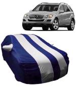Carigiri White And Navy Blue Car Body Cover For Mercedes Ml350(Triple Stitched,Mirror Pockets,Uv Resistant,Dustproof)