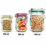 MOSTSHOP Jar Shaped Standup Pouch With Zipper for Packing Dry Fruits, Nuts, Snacks, Powder Substances | Food Graded, Zip lock, Reusable, Air Tight Plastic Storage Pouch (Pack of 3)