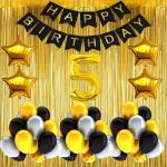 FANEX Solid Birthday Decoration Balloon, Banner and Curtain