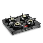 Prestige Svachh Neo Toughened Glasstop Gas Stove with Liftable 4 Burners (Black) - GTSN 04 SQ