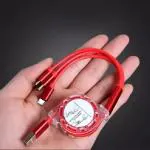 Astound Stound Micro Usb Cable 1 M Best Quality 3 In 1 Retractable 3.0A Charging Cable