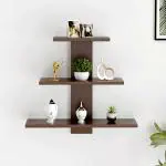 Freeliving Wooden Wall Shelves for Living Room Floating Book Rack Furniture for Study Room Wall Decor Shelf for Home Decor 3 Tiers Standard Size