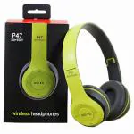 BOPUD P47 Gaming Wireless/Gym/Dynamic Bass Sound Headphone Bluetooth Headset good quality Wireless On Ear Headphones with Stereo Memory Card Support with mic.