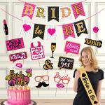 Zyozique Bachelorette Party Kit - Banner, Photo Booth Props with Sash & Cake Topper (Pack of 18)