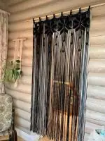 Craftery Black Cotton Curtains Wall Hanging Parda Backdrop Arch