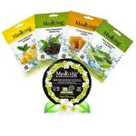 MasKing Beauty Facial Sheet Mask with Real extract of Lemon, Green Tea, Honey & Aloe Vera Ideal for Women & Men (Combo Pack of 4) | Diva Night Blooming Nail Polish Remover 30 Round Pads (Pack of 1)