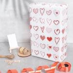 eVincE Red Heart Gift Wrapping Paper Roll | Pack of 10 Sheets | 70 x 50 cms Large Wraps | For Valentine Day, Birthday , Christmas, New Year Party & More.