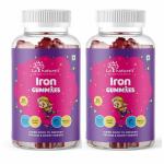 LA NATURE'S WE CARE YOUR HEALTH Iron Gummies for Kids and Adults Superfood to Prevent Fatigue and Boost Energy Maintain Hameglobin Level Supports Immune System Good for Pregnancy Health for Women Strawberry Flavour Gummy Bears - 60 Gummies