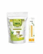 Vokin Biotech Natural Organic Green Coffee Beans Powder for Weight Management 200gm With Exclusive Vitamin C Orange Flavor Effervescent Water Soluble 20 Tablets Free