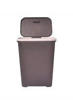 Polyset Elegance Laundry Basket with Lid-55 L(Plastic, Brown)