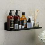 Fortune Stainless Steel Black Matte Wall Mount Shelf / Bathroom Multi Purpose Rack / Kitchen Storage / Accessories / Fitting / Bathroom Shelf (Classic Shelf, 14''x5'')