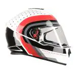 TVS Racing Phantom Series Full Face Dual Visor Helmet for Men | Premium Bike Helmets with ABS Shell, UV Paint | Quick Release System | Aerodynamic Design | DOT & ISI Certified (White/XXL)