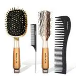 Majestique Paddle, Detangler Brush With Tail & Wide Tooth Comb (Pack Of 4)
