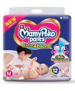 Mamypoko Blue Cotton Diaper Pants With Extra Absorb, L (Pack Of 24)
