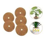 BIOTRUST Coco Fiber Mulch Mat 20 cm|Natural Moisture & Weed Control for Lush Plants|(Set of 10)|Brown.