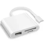 Microware 3 in 1 Lightning to USB Camera Connection Kit for Camera, Smartphone