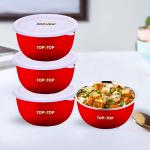 TOPMTOP Microwave Safe Bowl Set Serving Bowl Storage Bowl each bowl 450ml (pack of 4) Red