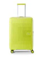 American Tourister Aerostep Expandable 77 Cms Yellow Large Check-In Spinner Trolley Bag