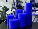 Sapi’S Blue Paraffin Wax Scented Big Pillar Candles (Pack Of 5)