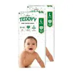 Teddyy Easy Large (L) Size - 84 diapers| Pack of 2 |(9-14 kg)Baby Diaper Pants Upto 10hrs Protection, Anti bacterial, Anti Rash