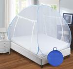 Fegore White Polyester Foldable, King Size Double Bed Mosquito Net (6.5 X 6.5 ft Expandable)