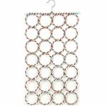 MOBONE Multi Purpose 28 Rings Foldable Hanger for Ties, Scarfs, Belts, Bags Etc Multi-Coloured