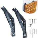 Anikaa Folding Multipurpose Bracket/ Shelf Bracket/ Wall Brackets/ Folding Table Bracket (300mm/ 12'inch) (Pack of 2Pcs - Grey)