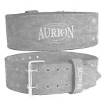 Aurion Pro Genuine Thick Leather Weight Lifting Waist Belt (Small, Grey, Pack of 1) for Men and Women | Body Fitness Gym Back Support Weightlifting Belt | Unisex | Adjustable Buckle | Power Training