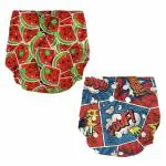 Bumtum 0 to 3 Yrs Baby Freesize Ultrahygiene Waterproof Poof & Watermelon Extra Soft Cloth Diaper, 5hrs Absorbency | Washable & Reusable Diaper and Cotton Soaker(Pack of 2)