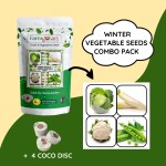 Farmgokart |CABBAGE, RADISH, CAULIFLOWER & PEAS SEEDS |Combo Pack Of 4 Green Vegetable Seeds |VC-34