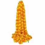 Klassic (Orange and Yellow) Artificial Marigold Flowers for Pooja Decoration (Set of 5)