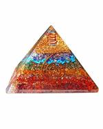 Shubhanjali store Seven Chakra Stone Pyramid (7 x 7 cm)