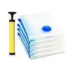 MyHomesWorld Vacuum Bags for Clothes (5 Pcs) Reusable Storage Bags with Electric & Hand Pump Space Saver Compression Sealer Bags for Travel Home