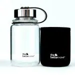 The Better Home Black Glass Water Bottle With Infuser