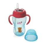 BeeBaby No-Spill Flex Straw Sippy/Sipper Cup 240ml. 8oz. with Handle. (Blue)